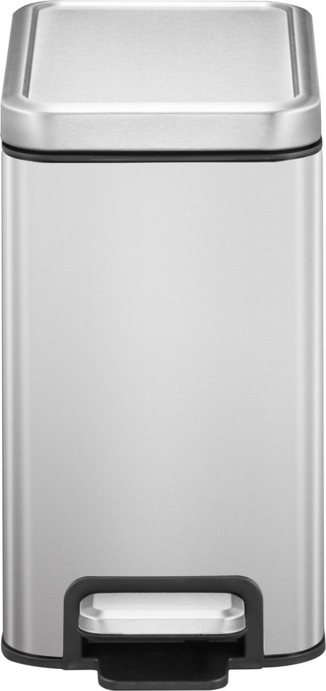 Eko - Stella Slim Treteimer 6 Liter - Edelstahl - Edelstahl matt - Abfalleimer