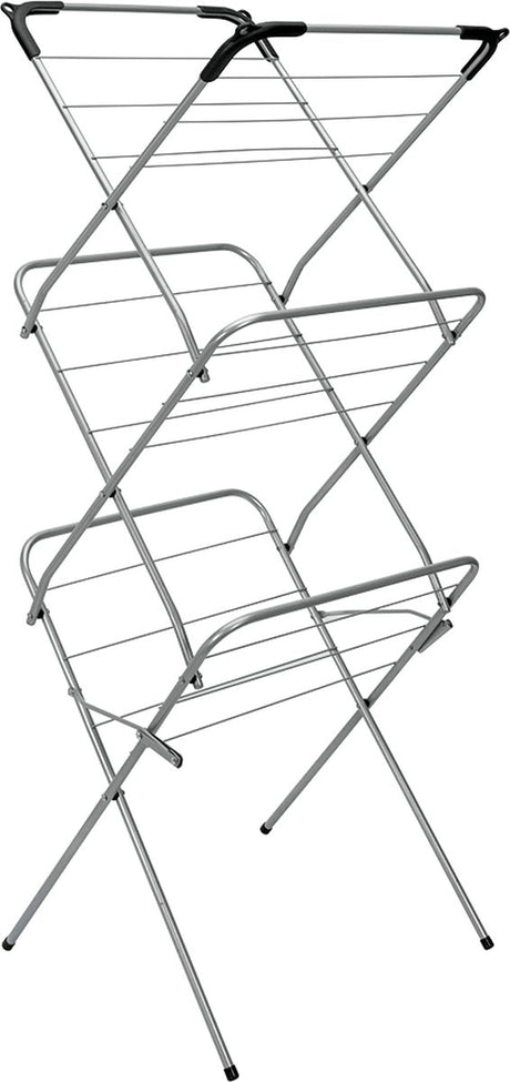 Tomado-Metaltex Tomado Metaltex Concerto Slim Droogrek 9,5 m Silber mit Klammern für Bekleidungsbügel