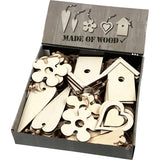 Creativ Company Holzdekorationen, Größe 6,5-21,5 cm, Stärke 5 mm, 100 Stück 1 Karton
