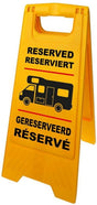 Proplus markeerbord gereserveerd 58 cm – voor camperplaats en camping – opvouwbaar waarschuwingsbord – geel