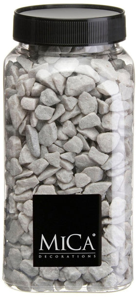 Glimmerdekorationen hellgraue Dekorationssteine 650ml -