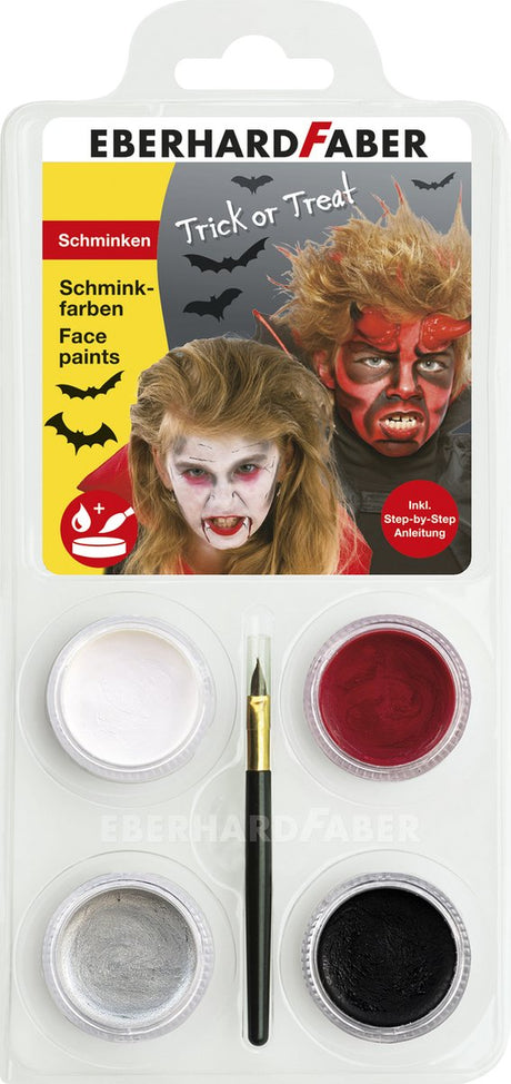 Eberhard Faber Make-up-Set – Dracula-Teufel – Weiß, Rot, Silber, Schwarz – EF-579028