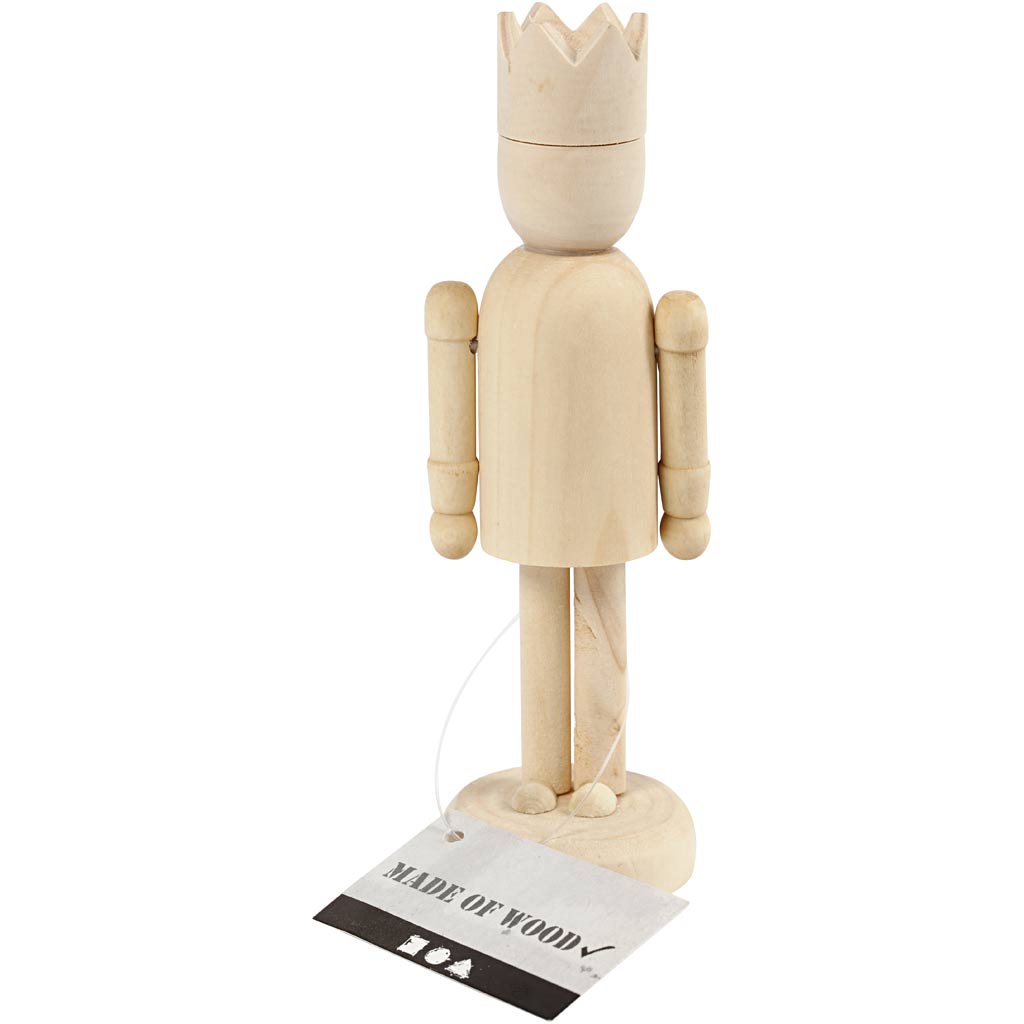 Kreativfirma Holzfigur mit Krone, 13 cm