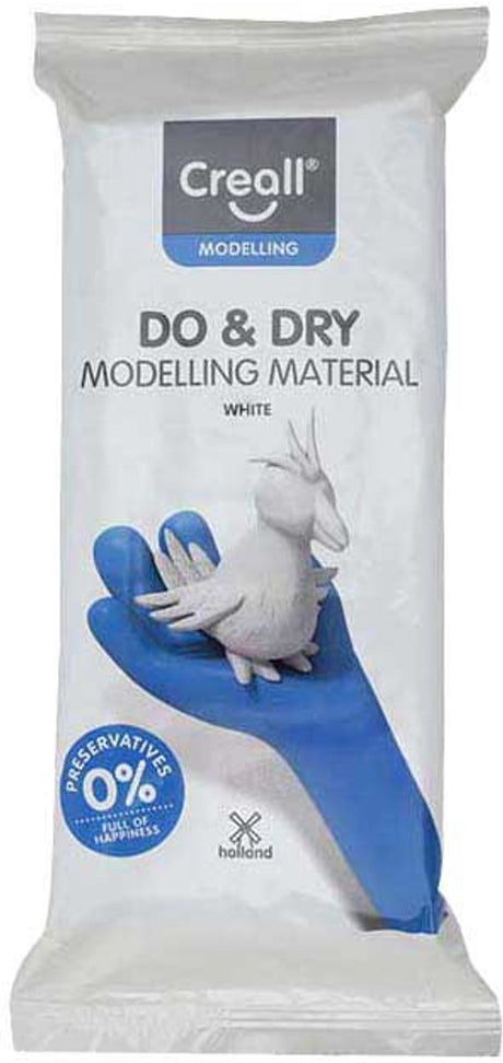 Creall do dry | luchtdrogende klei kleur wit | 1 x 1000g | made in holland | zacht en klaar voor gebruik | made in holland | knutselwerk kinderen, school, hobby, diy en creatieve projecten