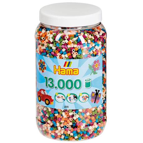 Hama Midi-Bügelperlen im Topf - Mix (58), 13.000 Stk.