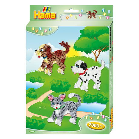 Hama Midi-Bügelperlen-Set - Hunde und Katze, 2000-tlg.