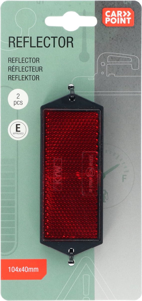 Carpoint reflector rood 104x40mm - 2 stuks