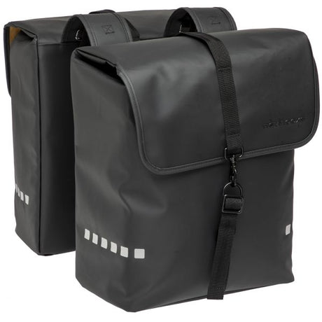 Neues Looxs -Fahrradbeutel Odense - Doppel, Schwarz, Wasserrepellent, Reflexion, geeignet für Elektrofahrräder