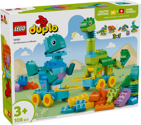 Lego® Duplo® City 3-in-1-Dinosaurier auf Rädern – 10451