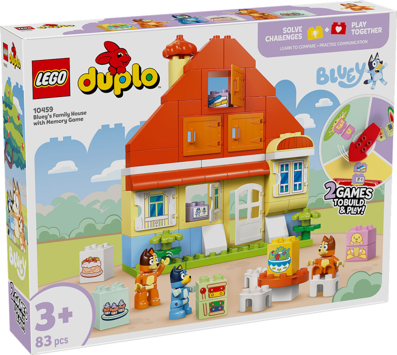Lego® duplo® Bluey: Haus von Bluey und ihrer Familie mit Memory-Spiel – 10459