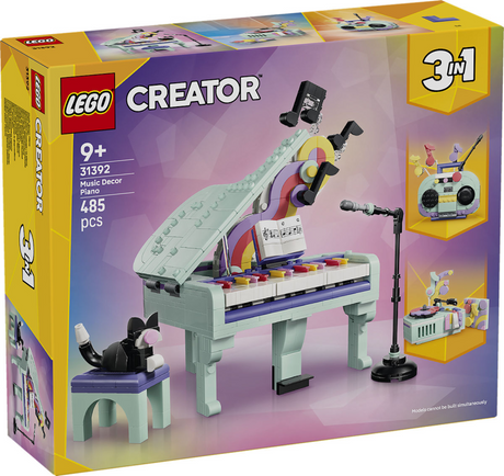 Lego Creator 3in1 Klavier mit Katze und Radio- und Plattenspielerspielzeug für Kinder 31392