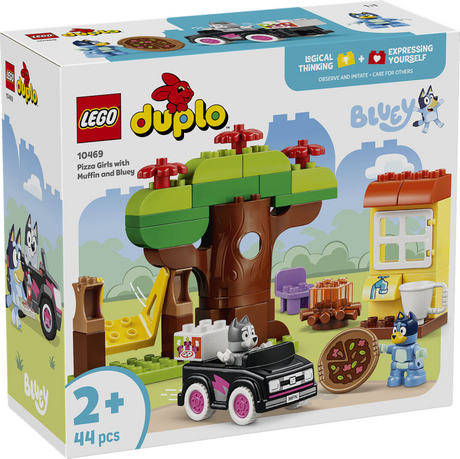 Lego 10469 Duplo Bluey Pizza Girls mit Muffin und Bluey