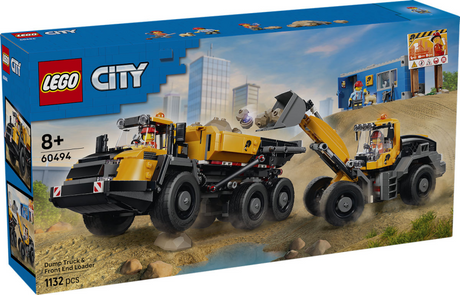 Lego City Muldenkipper und Frontladerfahrzeug, Spielzeug für Kinder 60494