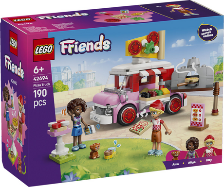 Lego Friends Pizza-Truck-Spielzeug für Kinder ab 6 Jahren mit 2 Figuren 42694