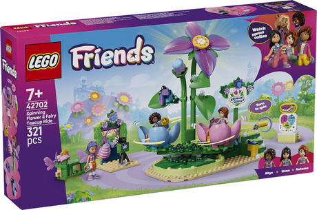 Lego Friends rotierende Teetassen-Attraktion mit Blumenmotiv, Spielzeug für Kinder ab 7 Jahren (42702).