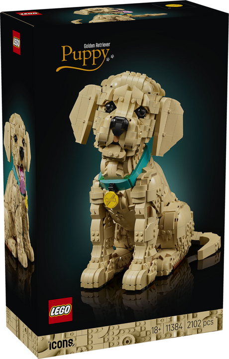 Lego® Icons Golden Retriever Welpe – Deko-Tierfigur – Bauset für Erwachsene – 11384