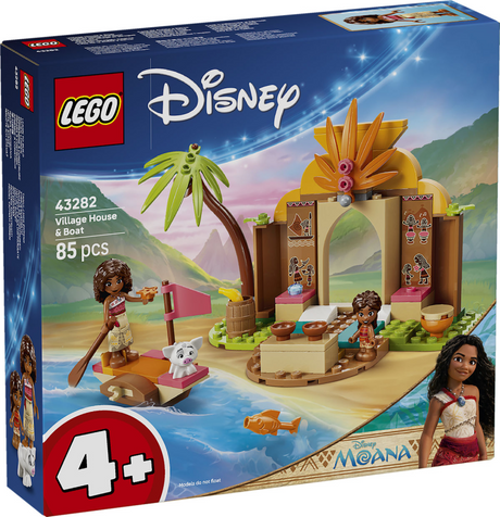 Lego ǀ Disney Vaiana Dorfhaus und Boot, baubares Spielzeug für Kinder mit Tierfigur 43282