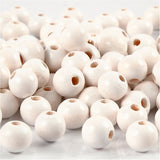 Creativ Company Holzperlen, D 8 mm, Lochgröße 2 mm, ca. 80 Stück, weiß, 15 g 1 Box