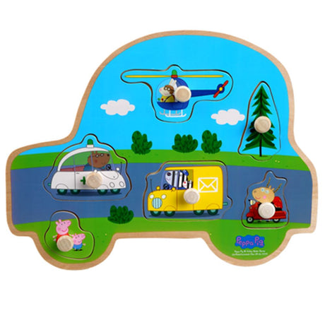 Peppa Pig Holzknopfpuzzle. Transport. 3+