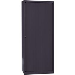 Rolltürenschrank hoch Stahl 80x43x198cm schwarz 4 Einlegeböden