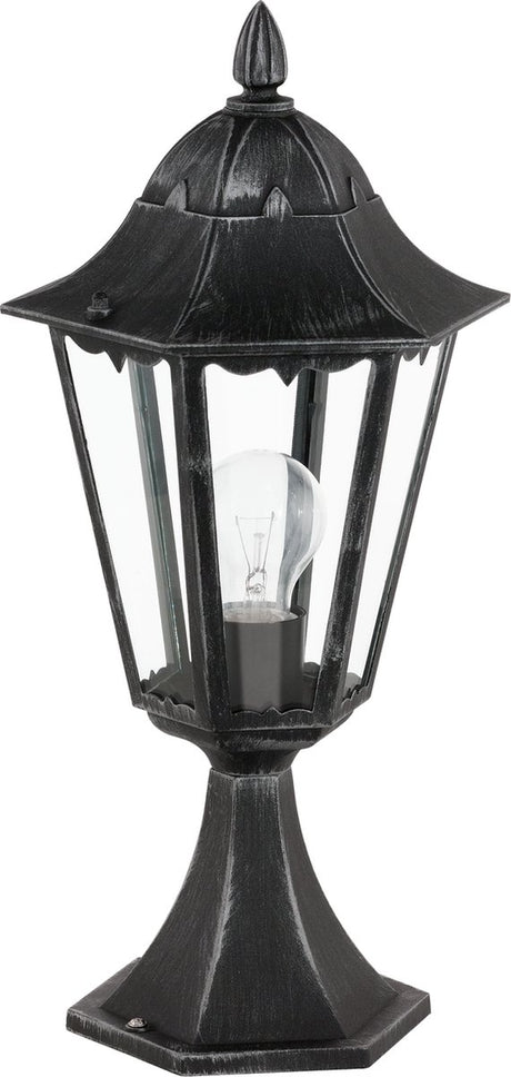 Eglo navedo sokkellamp buiten - e27 - 47 cm - zwart zilver