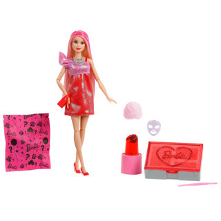 Barbie-Enthüllungsparty, glamouröse rote Puppe auspacken