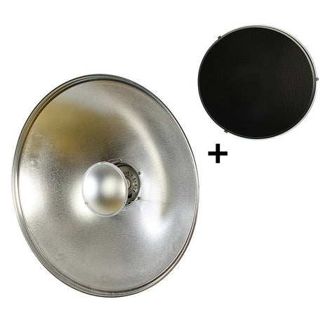 Studioking Beauty Dish Silber sk-bd550 55 cm mit Wabe