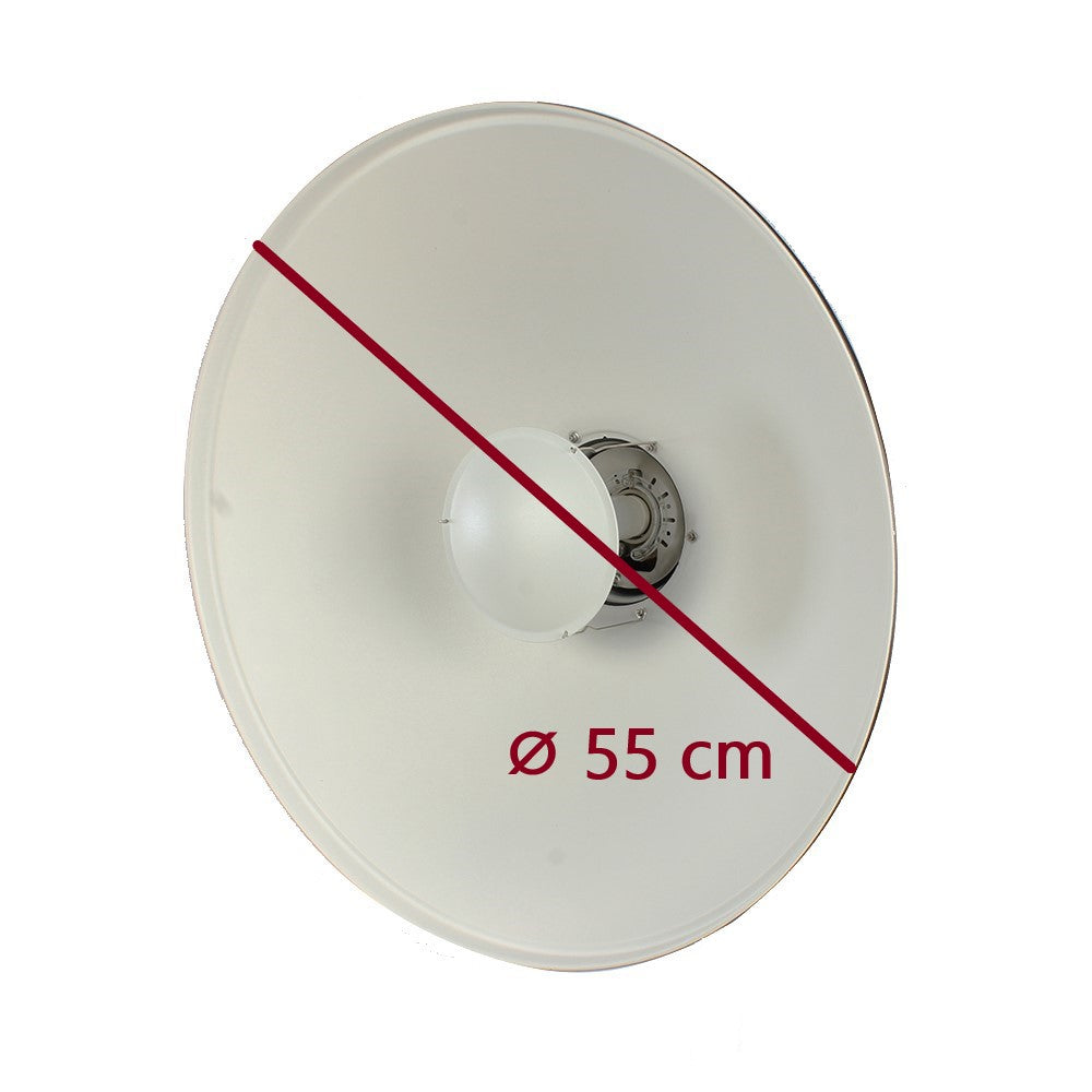 StudioKing Beauty Dish Weiß SK-BD550W 55 cm mit Wabe