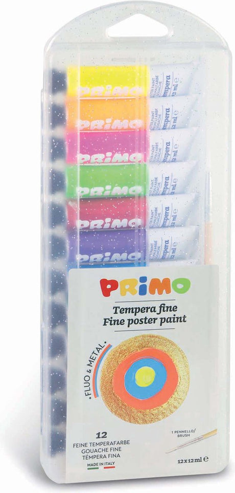 Primo - Gouache Metall+Fluo in Tube (12x12ml) im Karton
