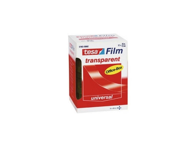 Tesa Folien-Bürokarton 66 m x 12 mm, Packung mit 12 Stück