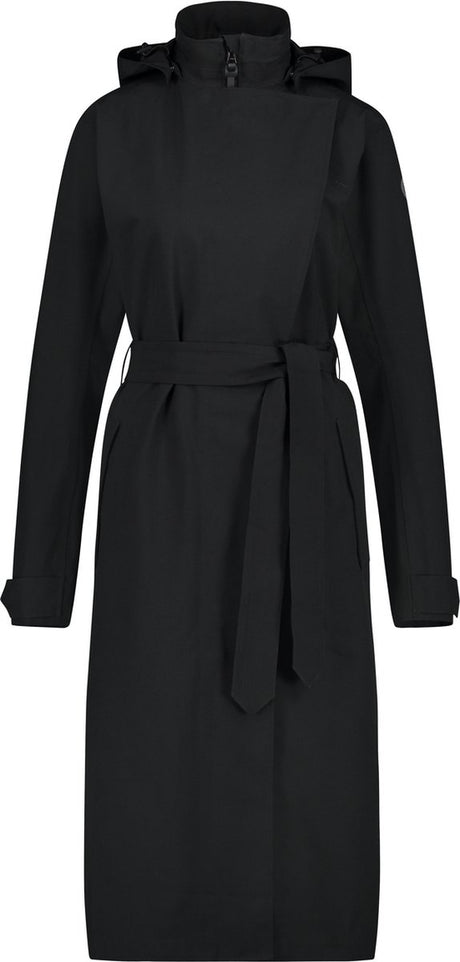 Agu trench coat long regenjas urban outdoor dames - zwart - l