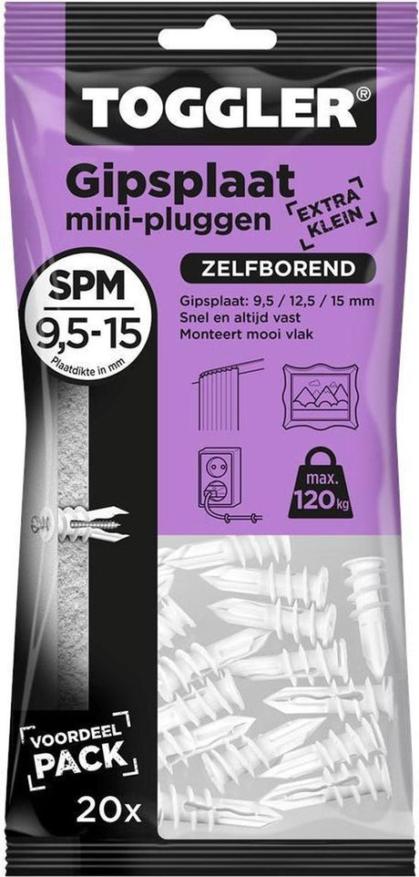 Toggler Gipskartondübel SPM selbstbohrend Beutel 20 Stück