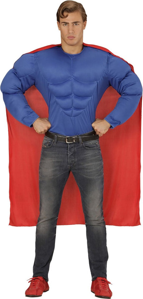 Finidi Superman-Kostüm | Amerikanisches Superhelden-Helden-Super-Power-Kostüm | groß | Karnevalskostüm | Kostüm