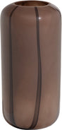 Woood arles vaas - glas - bruin met streep donkerbruin - 40x20x20
