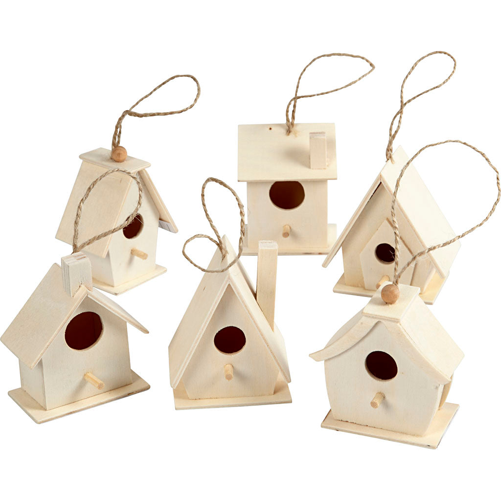 Kreativunternehmen https: www.cchobby.nl Birdhouse-h-7-cm-6-piece-1-box