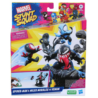 Hasbro Marvel Stunt Squad Spielset Venom vs Miles Morales, mittelgroß, sortiert | 4 Stück