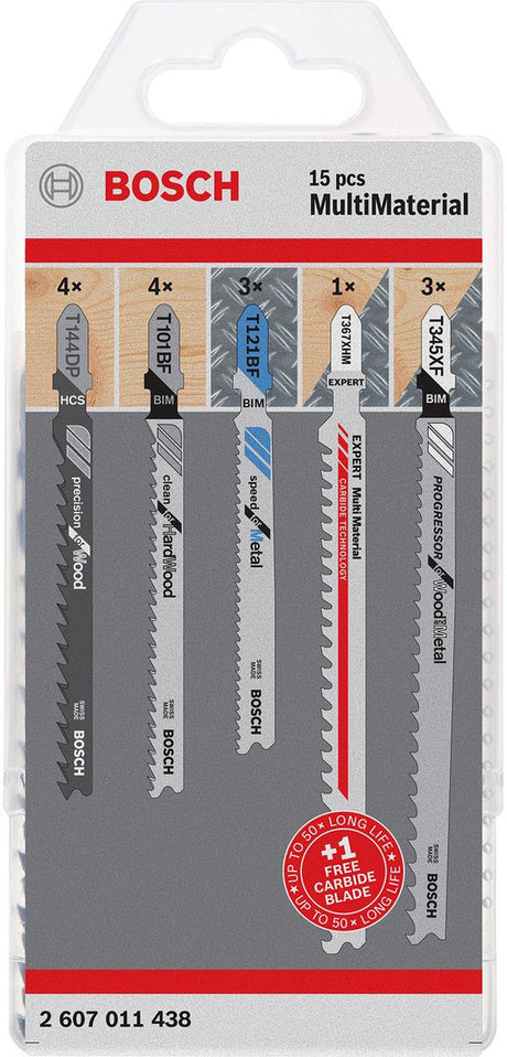 Bosch Stichsägeblätter Multimaterial Pack 14+1