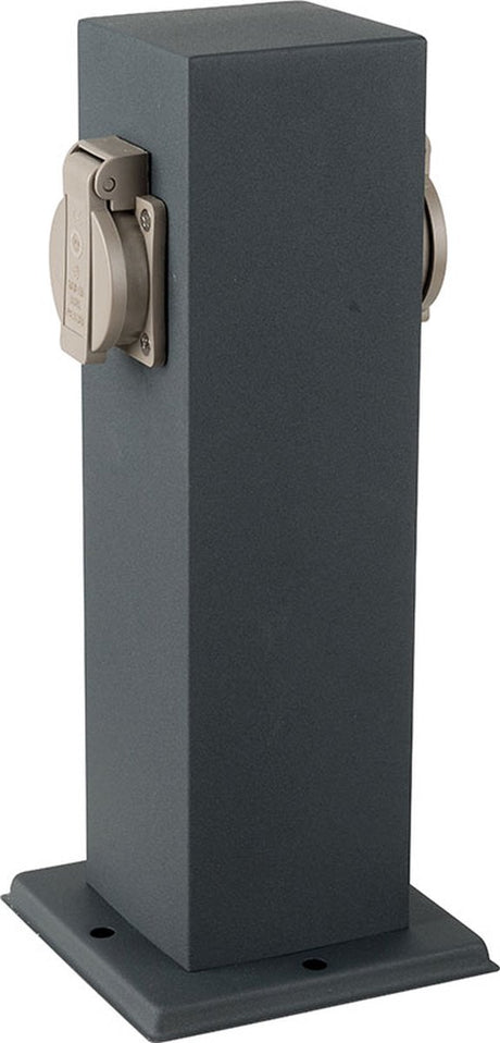 V-tac vt-1155-2 adapters contactdozen - 2 wegs - tuincontactdozen - ip44 - donkergrijs