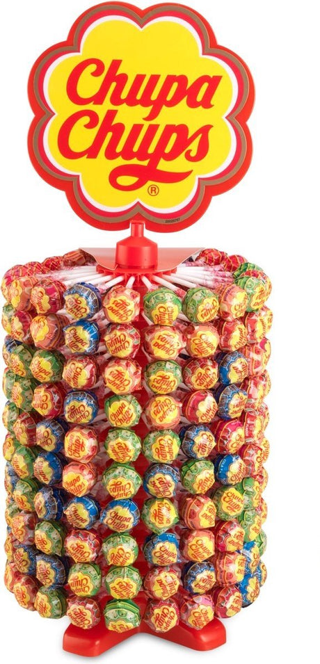 Chupa Chups Wheel das Beste aus - Süßigkeiten - inklusive Cola-, Erdbeer-, Apfel-, Erdbeer-Creme-Geschmack - 1x200 Stück