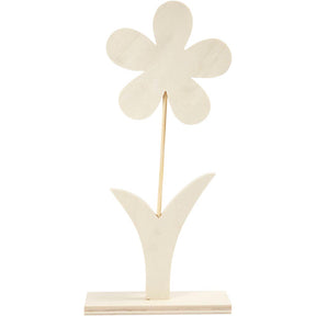 Creativ Company Holzblume mit Fuß, 26 cm