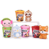 Kawaii Plüsch Nudeltopf mit Tier 4 sort. | 4 Stück