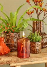 Ideas 4 seasons led kaars tracy ø7,7 x15 cm amber met timer