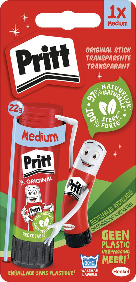 Pritt original 22 g box | original 22 g | lijmstick plakmiddel | school kantoor lijmstift | makkelijk milieuvriendelijk te gebruiken lijmstift.