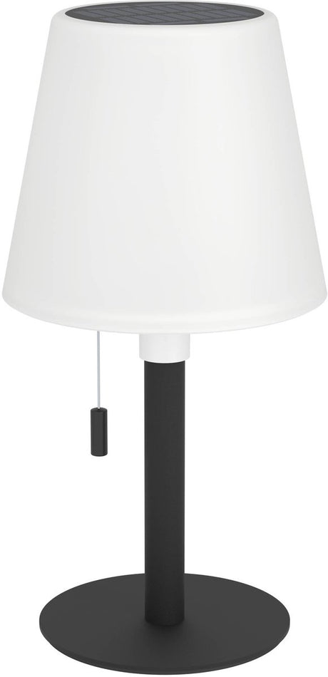 Eglo montapalma tafellamp binnen en buiten - oplaadbaar (tot 60 uur licht) - solar - 30 cm - zwart wit - warm wit licht en instelbaar rgb - draadloos - dimbaar