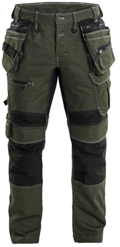 Blåkläder x1900 werkbroek denim stretch herfstgroen zwart maat 50