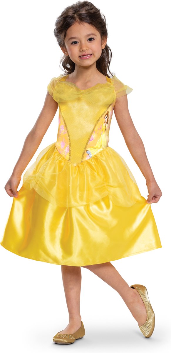 Verkleidung Disney Prinzessin – Die Schöne das Biest, Belle Basic Plus, Größe S (5-6 Jahre)