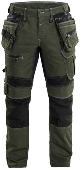 Blåkläder x1900 werkbroek denim stretch herfstgroen zwart maat 50