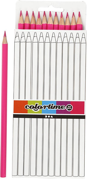 Colortime dreieckige Buntstifte - rosa, 12 Stk.