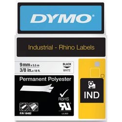Permanentes Polyesterband Dymo Rhino schwarz, weiß 9 mm