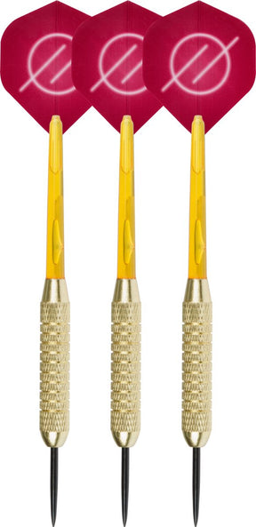 Faver dartpijlenset compleet - reserve shafts - brass coated - rood – 24 gram